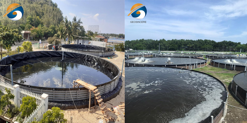 Настраиваемая геомембрана Водонепроницаемый пруд для рыб и креветок Настраиваемая геомембрана Водонепроницаемый пруд для рыб и креветок