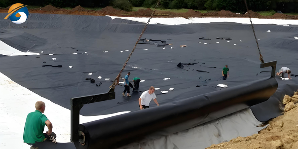 แผ่นบุบ่อ HDPE สำหรับคลองชลประทาน แผ่นบุบ่อ HDPE สำหรับคลองชลประทาน