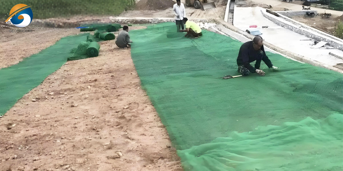 斜面侵食防止のためのジオマット 斜面侵食防止のためのジオマット