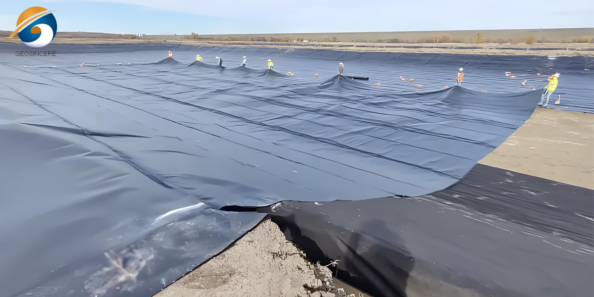 Glatte HDPE-Geomembran für Deponien und Abfallrückhaltung Glatte HDPE-Geomembran für Deponien und Abfallrückhaltung
