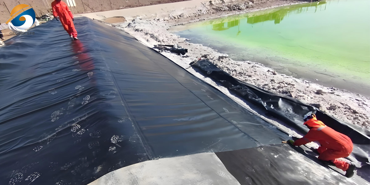 بطانة غشاء أرضي من البولي إيثيلين عالي الكثافة بسمك 2 مم لاحتواء النفايات بطانة غشاء أرضي من البولي إيثيلين عالي الكثافة بسمك 2 مم لاحتواء النفايات