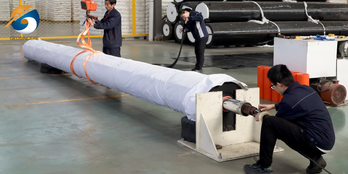 Procédé d'emballage et d'enveloppement des géomembranes GEOSINCERE Geosynthetics Procédé d'emballage et d'enveloppement des géomembranes GEOSINCERE Geosynthetics