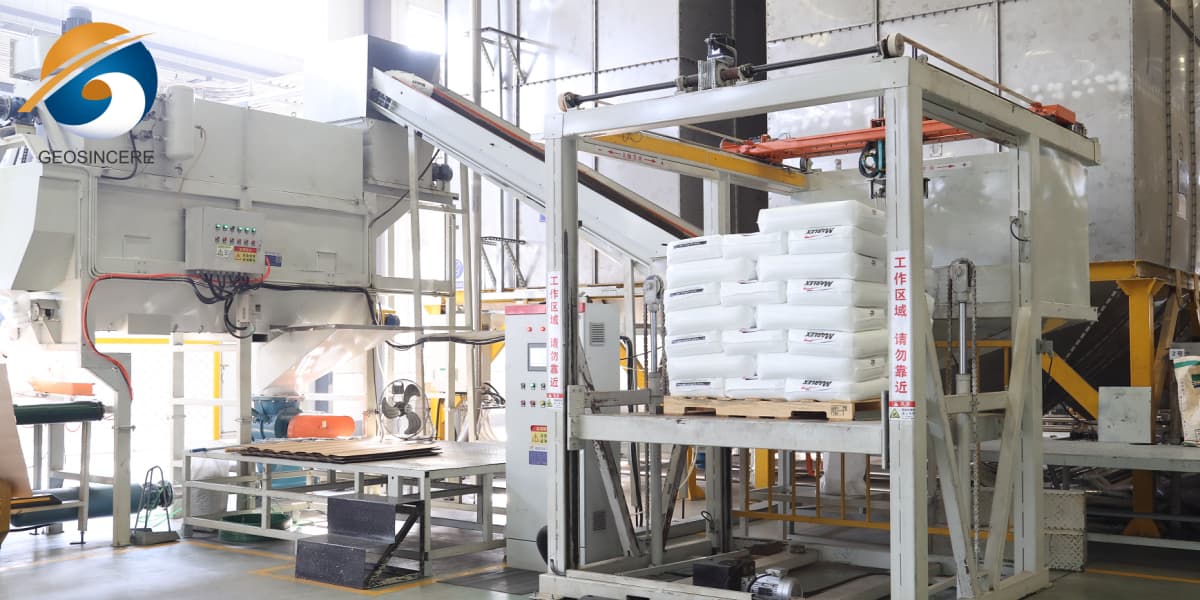 GEOSINCERE Geosynthetics Geomembrana 40 Mils Pengumpanan Otomatis dengan Presisi Tinggi